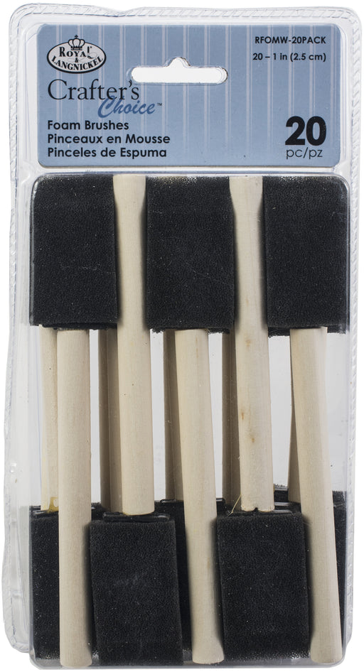 Crafter's Choice Foam Brushes 20/Pkg-1" Width