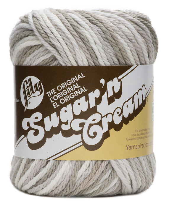 Lily Sugar'n Cream Yarn - Ombres-Greige Ombre