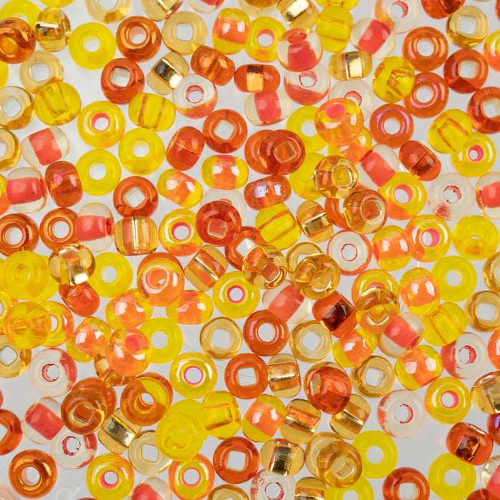 John Bead Czech Seed Beads 24g-6/0 Tangerine Mix