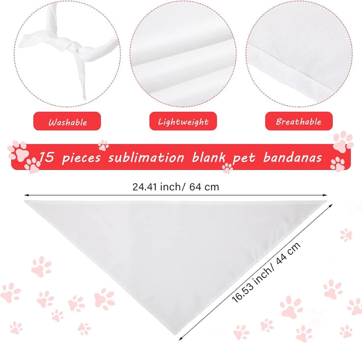 Doodles - Sublimation Blanks - Dog Triangle Bandana - 15 piece