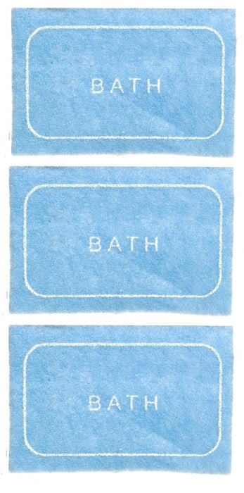 Town Square Miniatures - Bath matts - Light blue - Set of 3