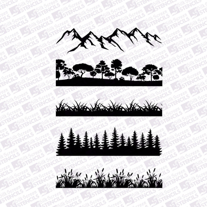 Silkscreen Stencils - Tree Line