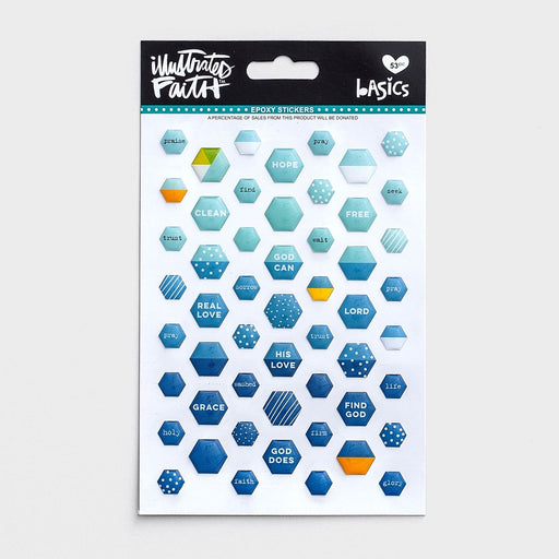 Illustrated Faith - Mrs. Blueberry Mix - 53-Piece Mini Hexie Stickers