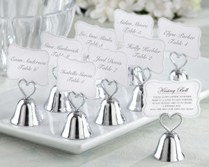 Kate Aspen - Place Card/Photo Holder - "Kissing Bell" - Silver