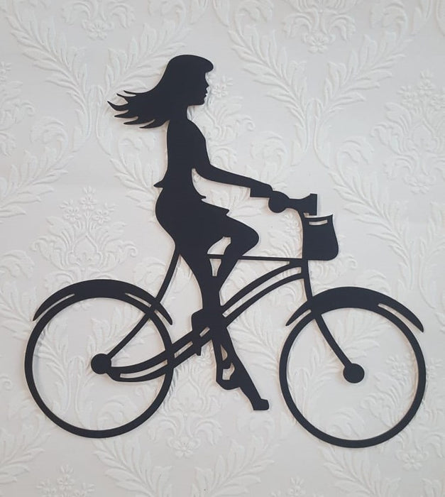 Gracie's - Lasercut - Silhouette - Lady on Bicycle