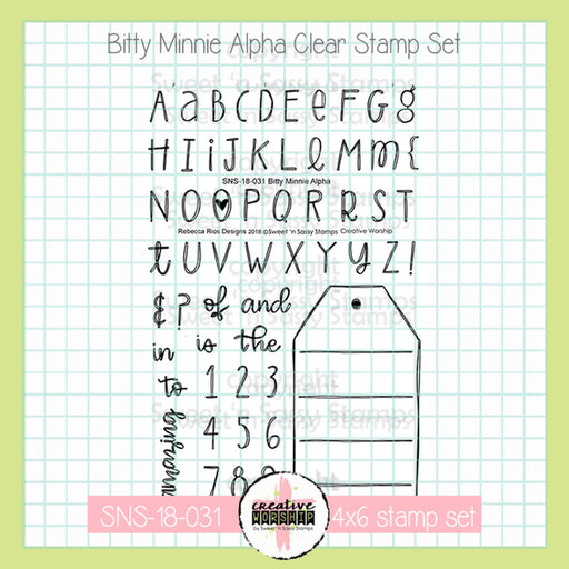 Sweet-n-Sassy-Stamps - Creative Worship - Bitty Minnie Alpha Clear Stamp Set