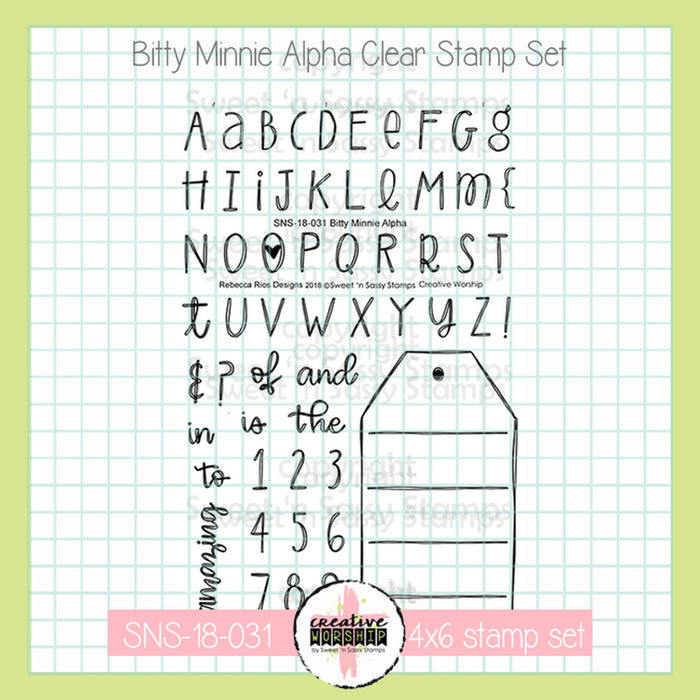 Sweet-n-Sassy-Stamps - Creative Worship - Bitty Minnie Alpha Clear Stamp Set