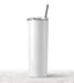 Doodles - Sublimation Blanks - 20oz/600ml Stainless Steel Skinny Tumbler with Lid & Steel Straw - White