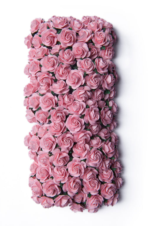 Bloom - Paper Flowers - Miniature Roses - Baby Pink - 1.5cm (100pc with stems)