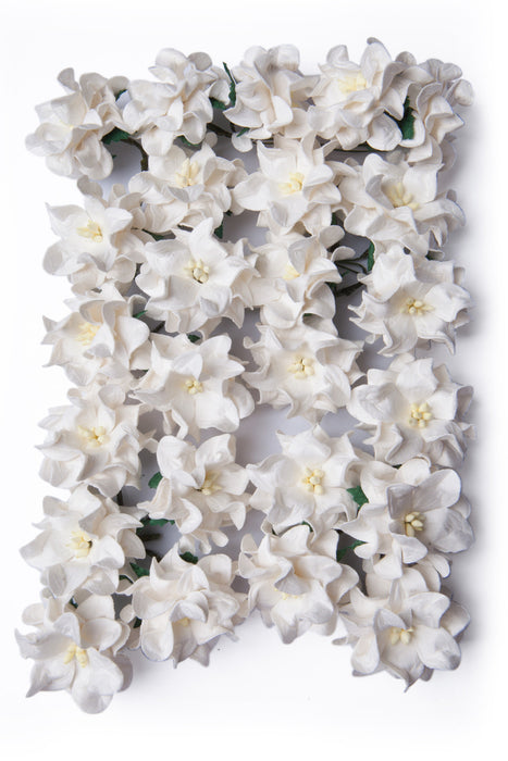 Bloom - Paper Flowers - White - 3.5 cm (25pc-with stems)