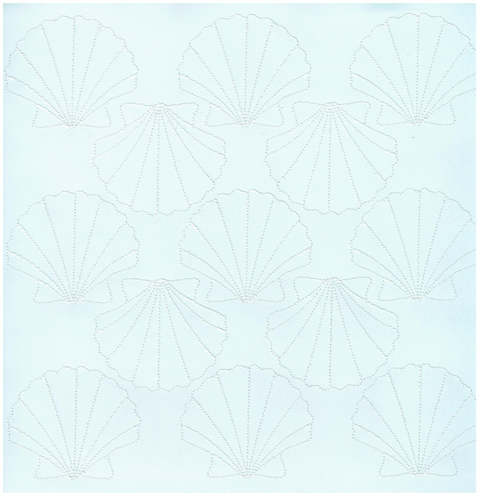 Anna Griffin - 12" x 12" Stitched Cardstock - Sea Shells - Light Blue