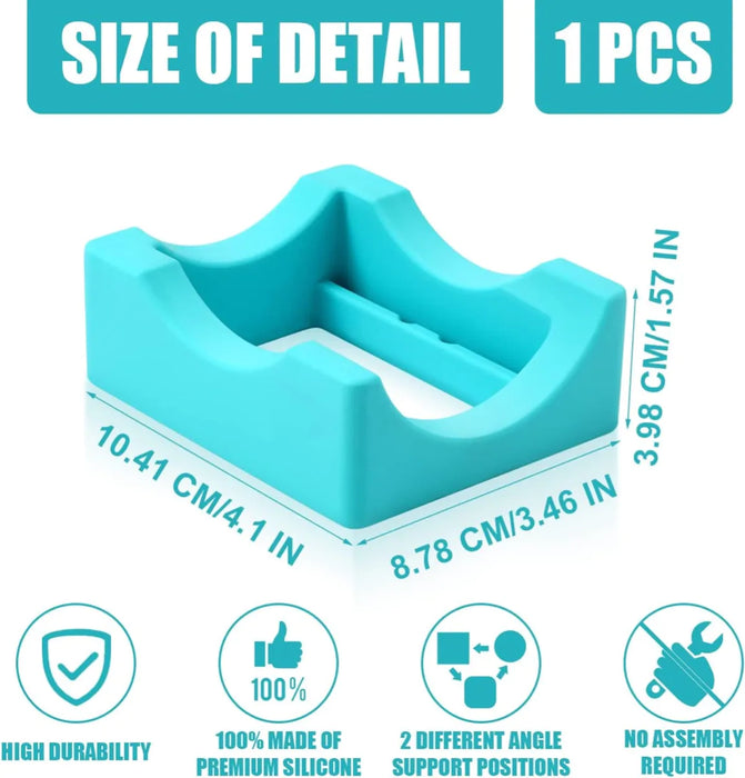 Doodles - Small Silicone Cup Cradle with Felt Edge Squeegee Decal Scraper - 10.2cm x 8.8 cm x 4cm- Blue