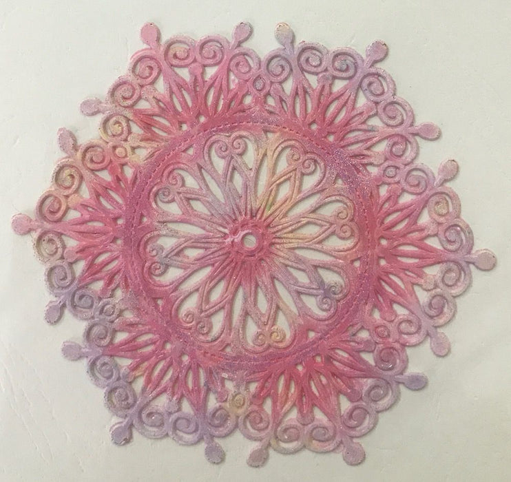 Van-Cha-Din - Mixed Media - 3D Decorative Lace Embellishment - Pink Doily 2