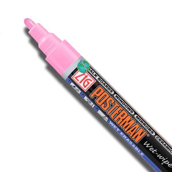 Kuretake - Zig Posterman Medium Tip Waterproof Marker - Pink