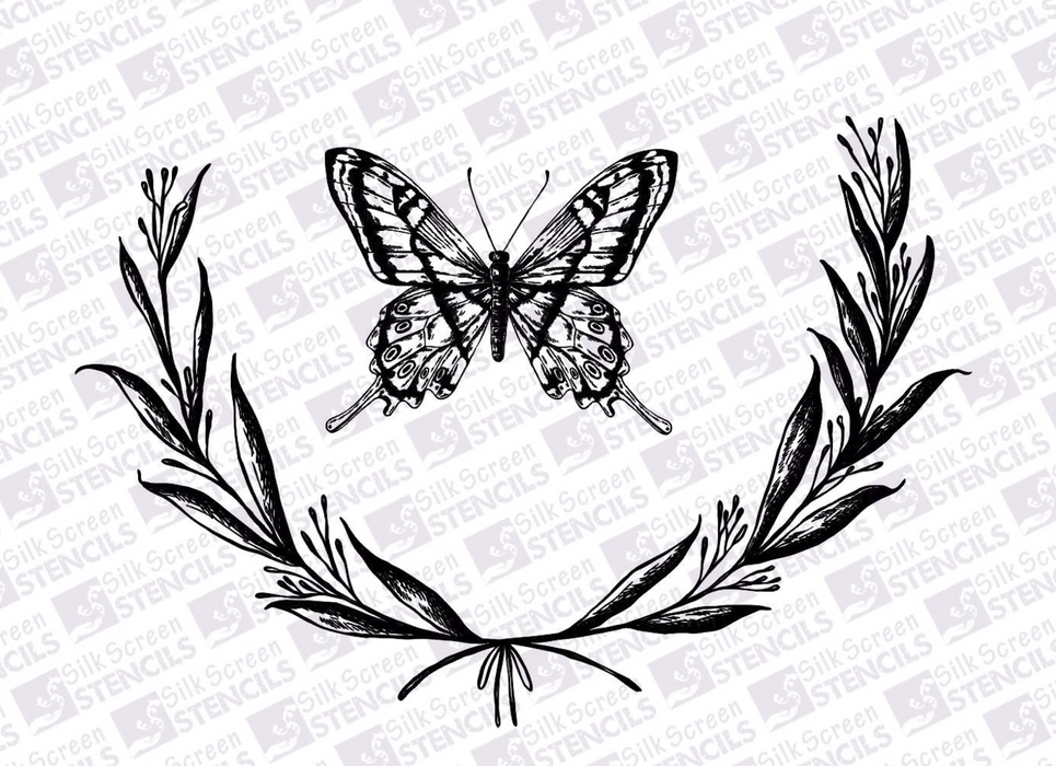 Doodles - Silk Screen Stencils - Butterfly Wreath - 98mm x 139mm