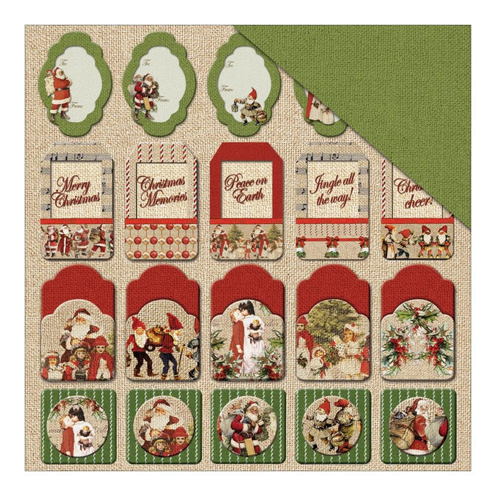 Fabscraps - 12" x 12" Double-Sided Paper - Christmas Tags