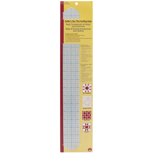 Dritz Quilting See-Through Drafting Ruler 2"X18"-