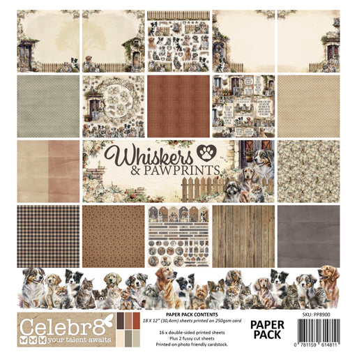 Celebr8 - Paper Pack - Whiskers & Pawprint