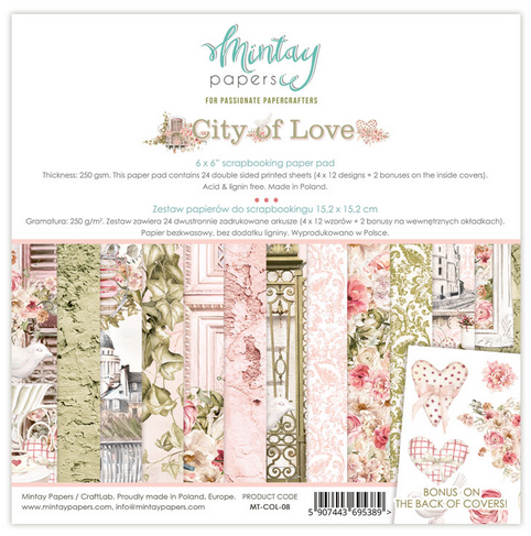 Mintay Paper - City of Love - 6" x 6" Paper Pack