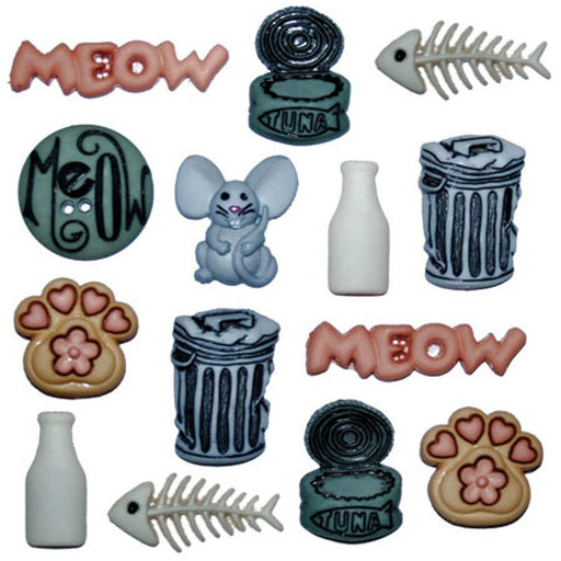 Jesse James - Dress it Up Buttons - Cat Stuff