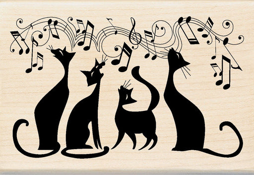 Inkadinkado - Wood Mounted Stamp - Cats in Tune