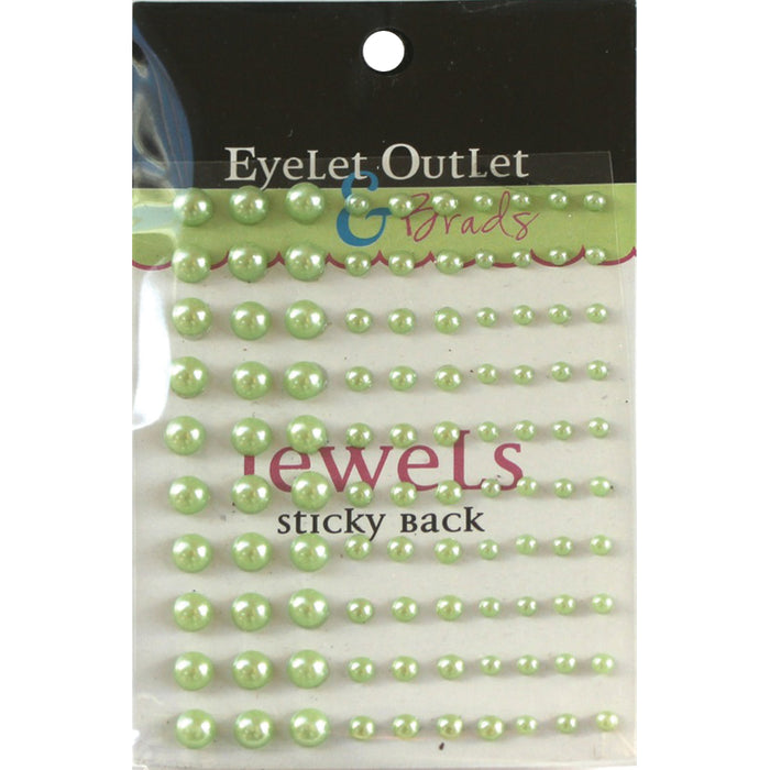 Eyelet Outlet Adhesive Pearls Multi-Size 100/Pkg-Green
