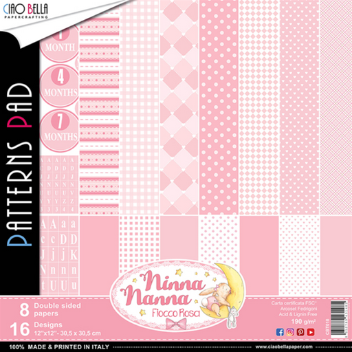 Ciao Bella - 12" x 12" Paper Pack - Ninna nanna - Girl