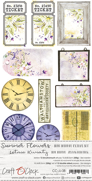 Craft O' Clock - Junk Journal Extras Set - Summer Flowers