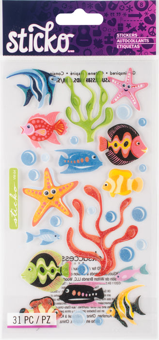 Sticko Vellum Stickers-Tropical Fish