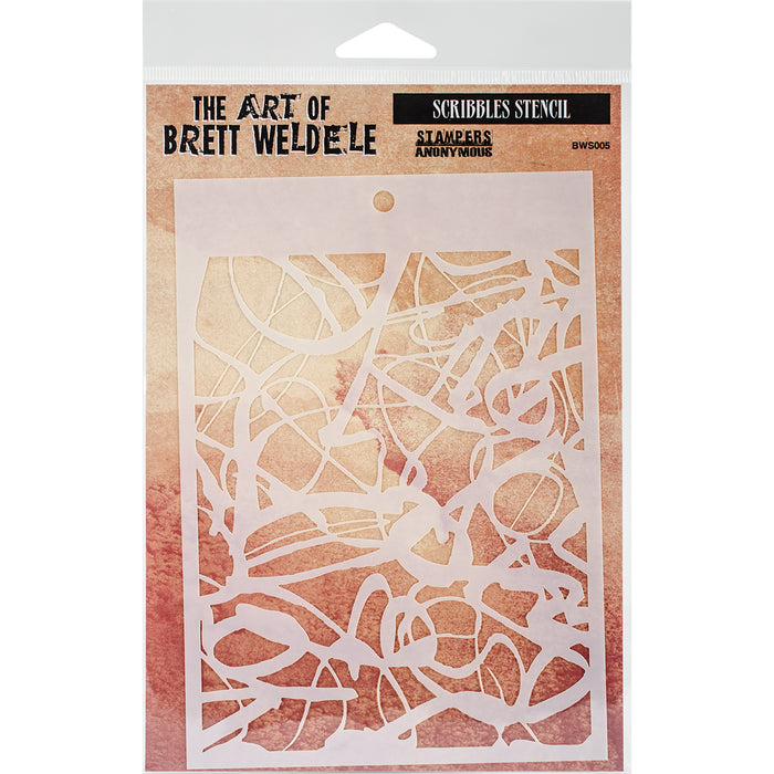 Brett Weldele Stencils 6.5"X4.5"-Scribbles