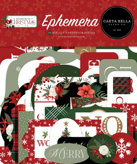 Carta Bella Cardstock Ephemera-Icons, A Wonderful Christmas