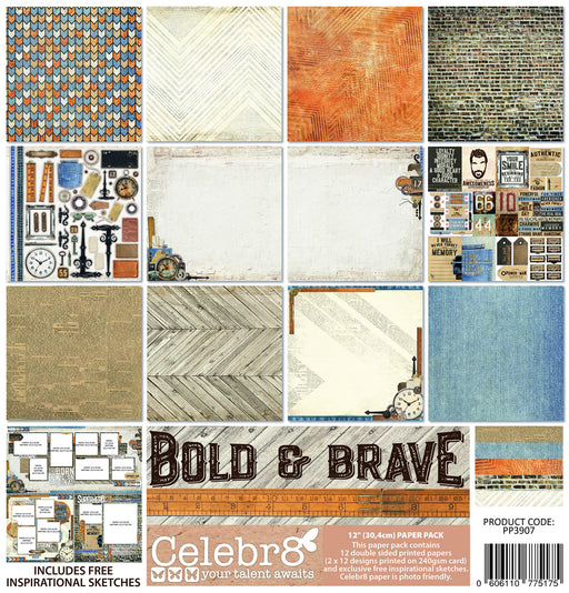 Celebr8 - 12" x 12" Paper Pack - Bold & Brave