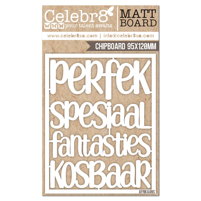 Celebr8 - Matt Board Midi - Perfek Spesiaal Fantasties Kosbaar