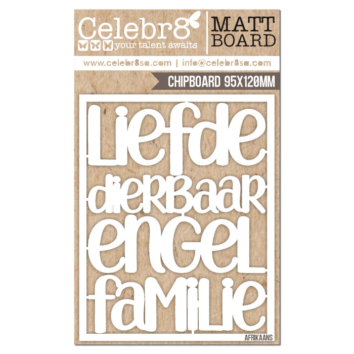 Celebr8 - Matt Board Midi - Liefde Dierbaar Engel Familie