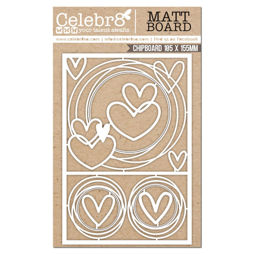 Celebr8 - Matt Board Equi - Heart Scribble Frame Set