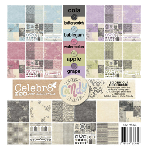 Celebr8 - Cotton Candy - Paper Pack - 30cm x 30cm - 36 sheets