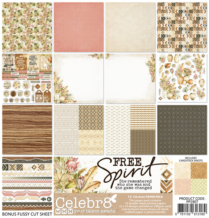 Celebr8 - 12" x 12" Paper Pack - Free Spirit