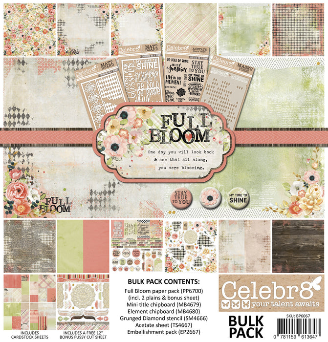 Celebr8 - Full Bloom - Bulk Paper Pack - 30cm x 30cm