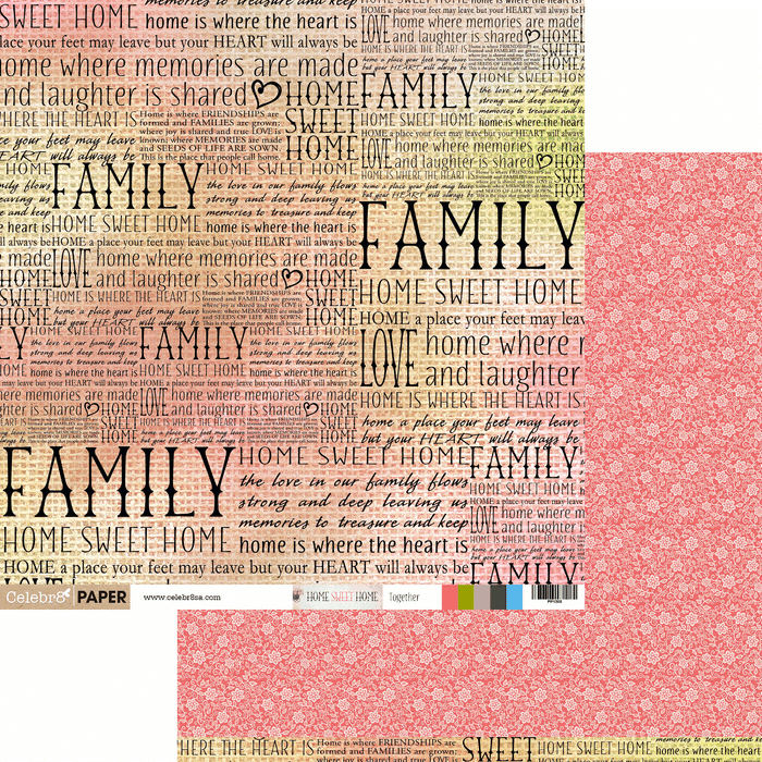 Celebr8 - Double Sided Paper - HOME SWEET HOME - Together