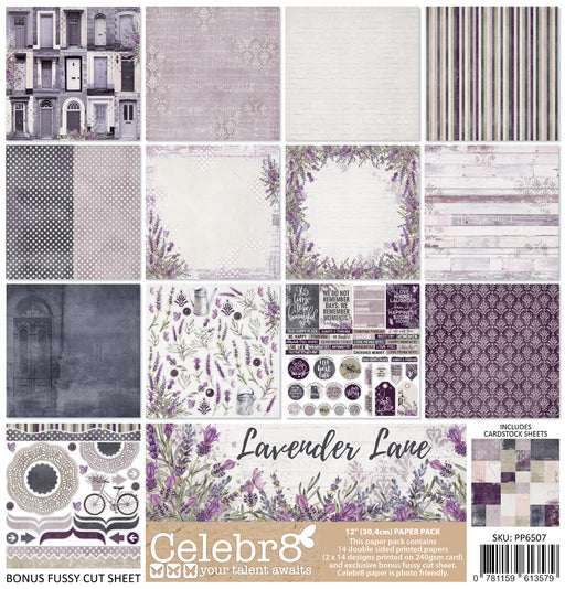 Celebr8 - 12 x 12 DS-Paper Pack - Lavender Lane