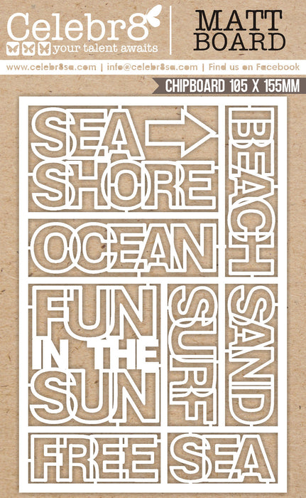 Celebr8 - Matt Board Equi - Ocean Bliss - Mini Words