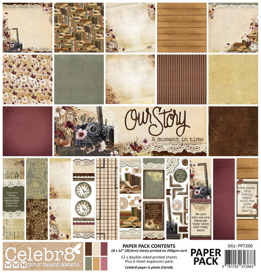 Celebr8 - Our Story - Paper Pack - 30cm x 30cm
