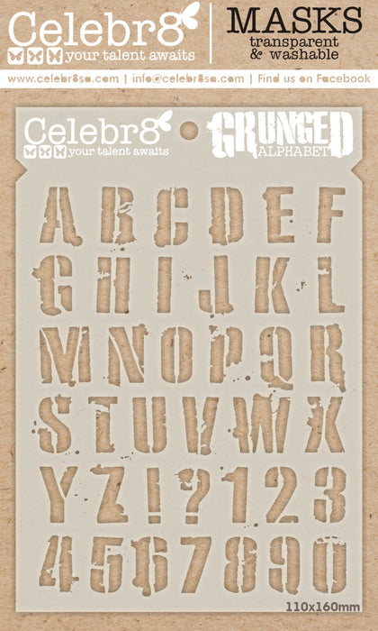 Celebr8 - Mask - Grunged Alphabet