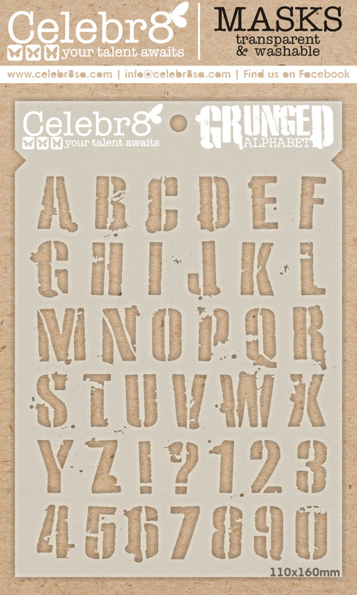 Celebr8 - Mask - Grunged Alphabet