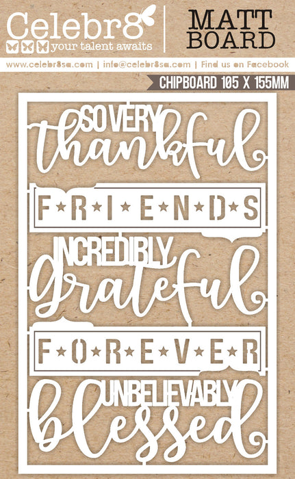 Celebr8 - Thankful Matt Board Equi - Mini Words