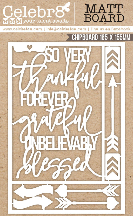 Celebr8 - Matt Board Equi - Thankful Heart - Thankful, Grateful, Blessed