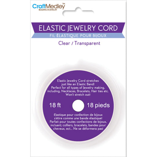 Craft Medley Elastic Jewelry Cord .8mmX18'-Clear