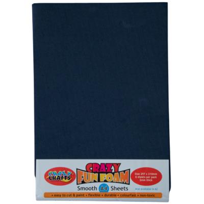 Crazy Crafts - Fun Foam Sheets - Smooth - A4 - Navy Blue