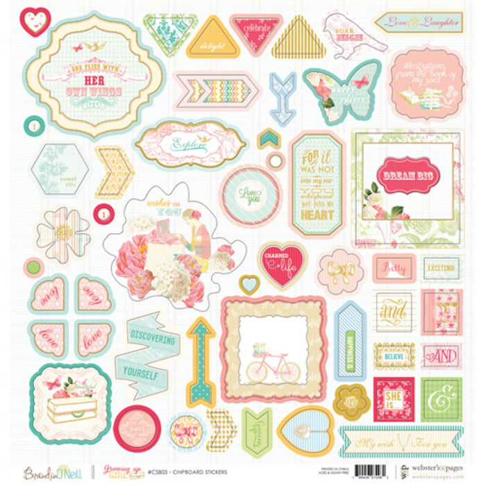 Webster's Pages - 12" x 12" Chipboard - Growing up Girl - Stickers