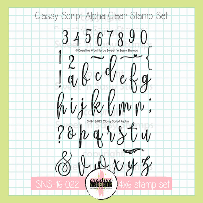 Sweet-n-Sassy-Stamps - Classy Script Alpha Clear Stamp Set